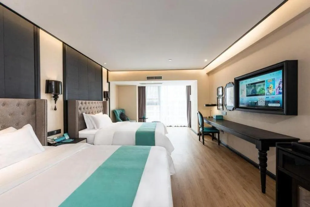 Bed in Xana Hotelle Chengdou Xindu Sanhechang Metro Station