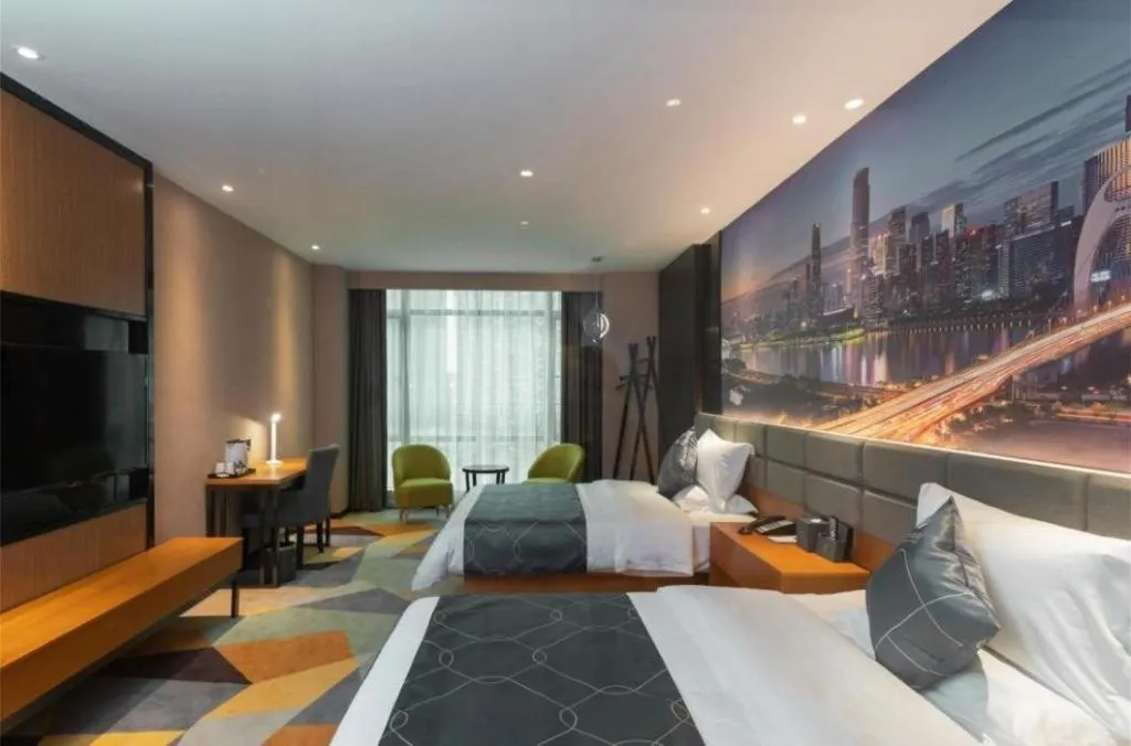 Bed in Chonpines Hotel Guangzhou Sunac Cultural and Tourism City Shiling
