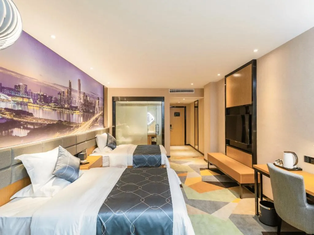 Bed in Chonpines Hotel Guangzhou Sunac Cultural and Tourism City Shiling