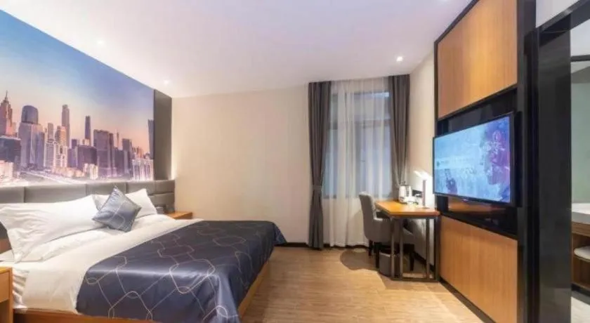 Bed in Chonpines Hotel Guangzhou Sunac Cultural and Tourism City Shiling