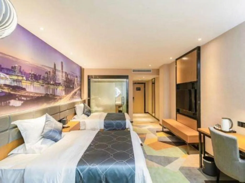 Bed in Chonpines Hotel Guangzhou Sunac Cultural and Tourism City Shiling