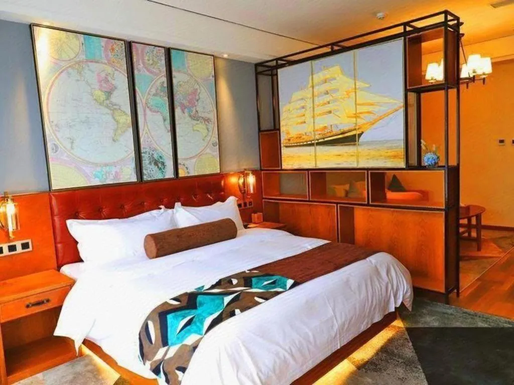 Bed in James Joyce Coffetel Guangyuan High-Speed Railway Station Dongba Municipal Government