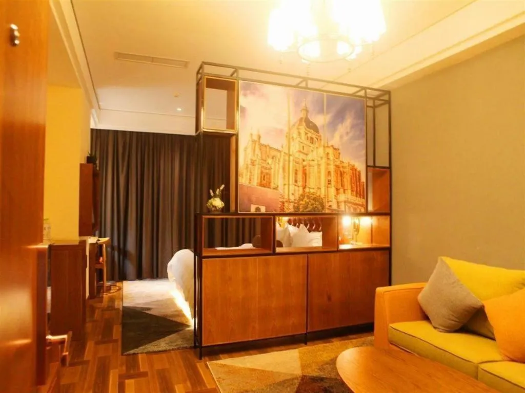 Bed in James Joyce Coffetel Guangyuan High-Speed Railway Station Dongba Municipal Government