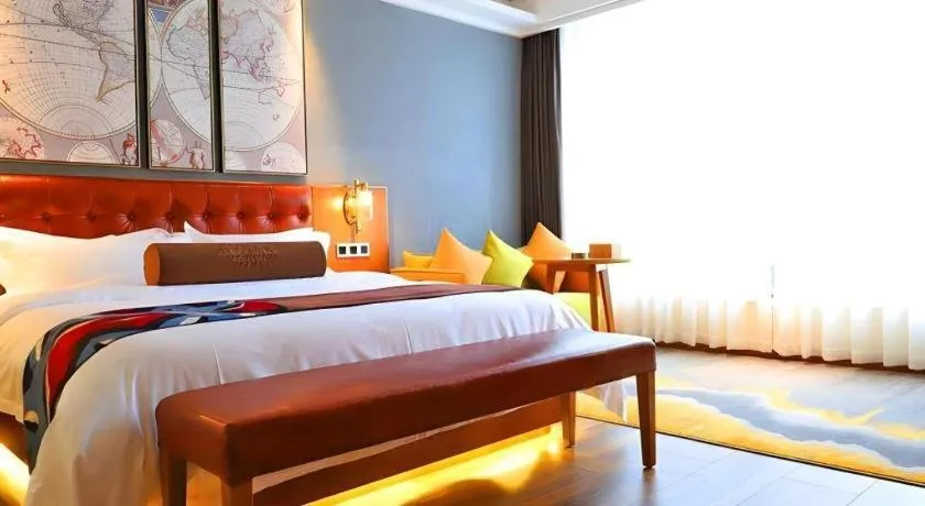 Bed in James Joyce Coffetel Guangyuan High-Speed Railway Station Dongba Municipal Government