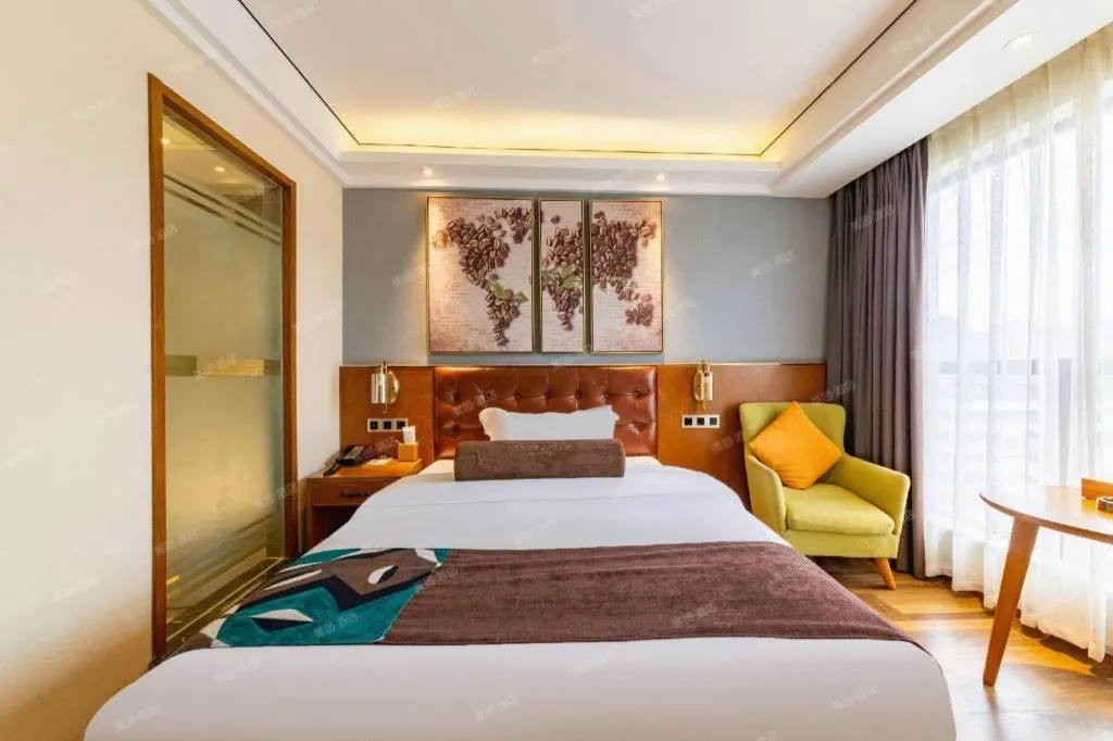 Bed in James Joyce Coffetel Guangyuan High-Speed Railway Station Dongba Municipal Government