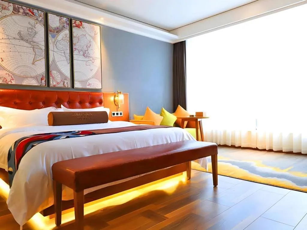 Bed in James Joyce Coffetel Guangyuan High-Speed Railway Station Dongba Municipal Government