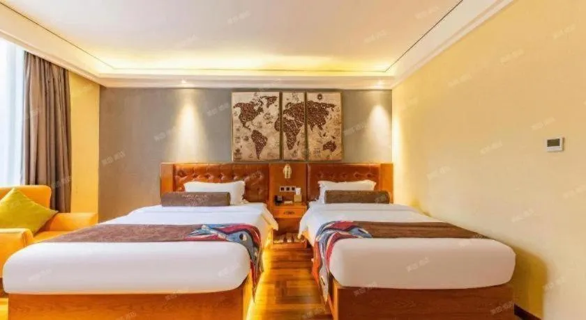 Bed in James Joyce Coffetel Guangyuan High-Speed Railway Station Dongba Municipal Government