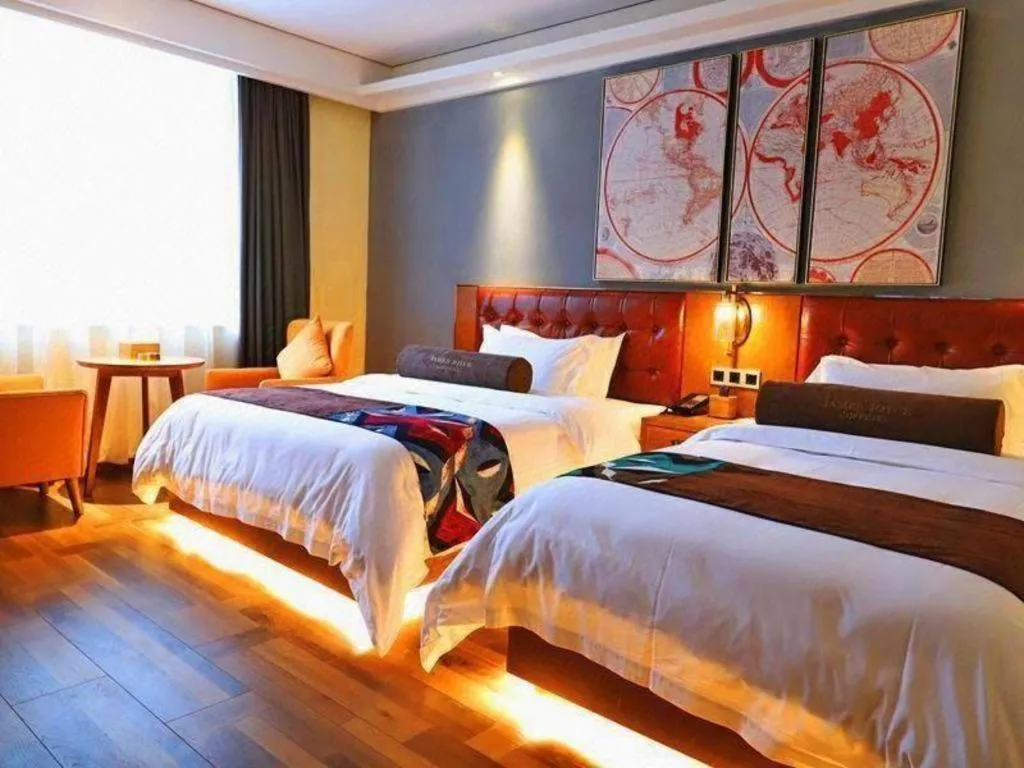 Bed in James Joyce Coffetel Guangyuan High-Speed Railway Station Dongba Municipal Government