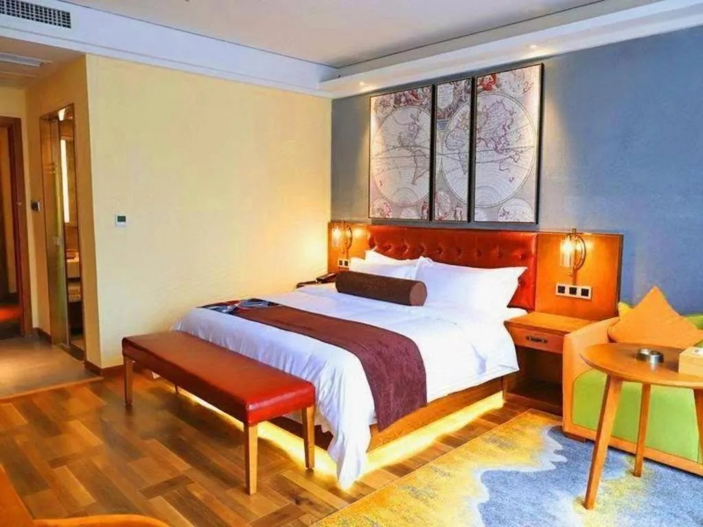 Bed in James Joyce Coffetel Guangyuan High-Speed Railway Station Dongba Municipal Government