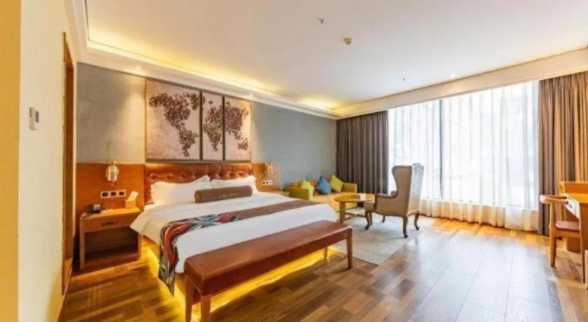 Bed in James Joyce Coffetel Guangyuan High-Speed Railway Station Dongba Municipal Government