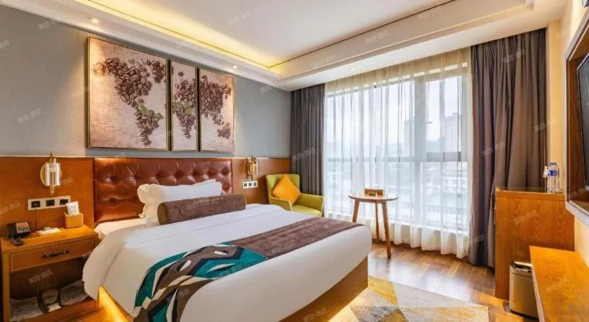 Bed in James Joyce Coffetel Guangyuan High-Speed Railway Station Dongba Municipal Government