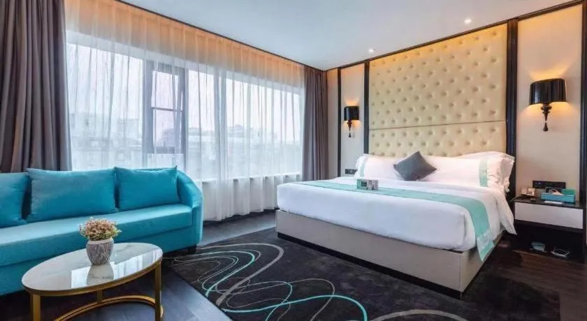 Bed in Xana Hotelle·Guangzhou Shangxiajiu Yongqingfang Changshou Road Metro Station