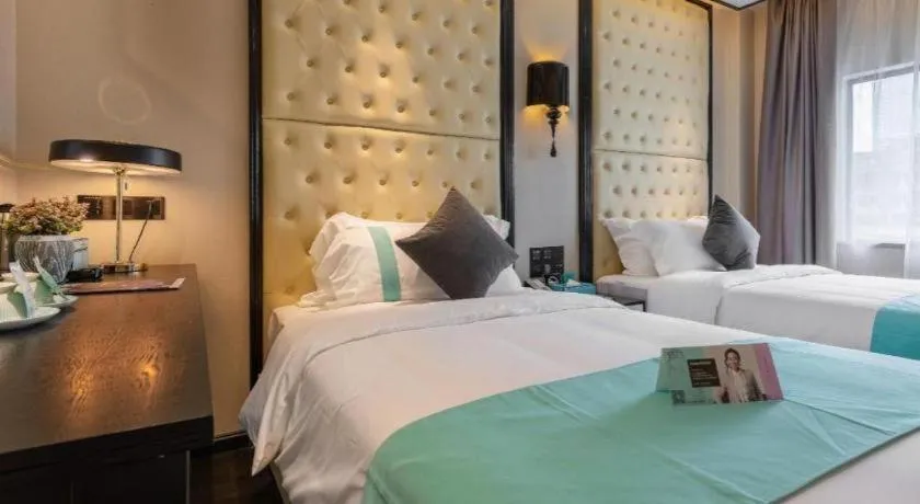 Bed in Xana Hotelle·Guangzhou Shangxiajiu Yongqingfang Changshou Road Metro Station