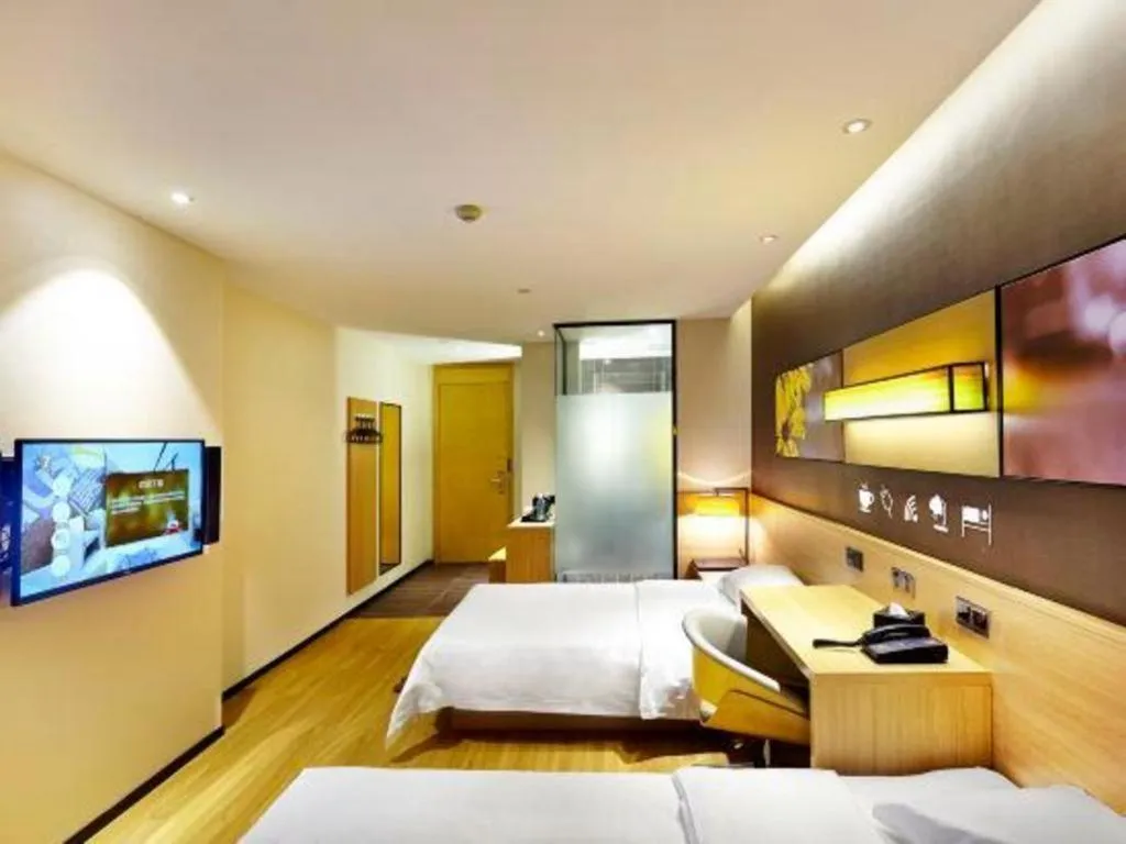 Bed in IU Hotel·Tianjin Binhai New District Yanghuo Market