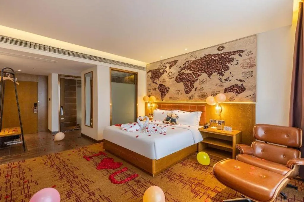 Bed in James Joyce Coffetel·Chadianzi Passenger Terminal Jinke Bei Road Metro Station