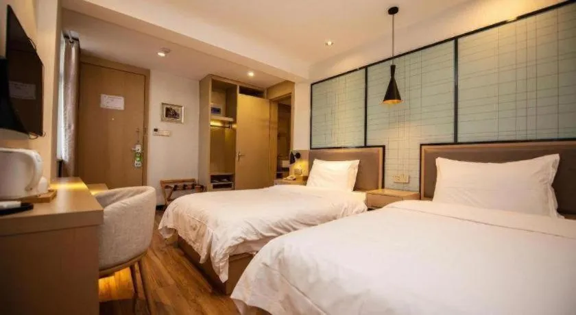 Bed in Borrman Hotel Hefei Guogou Plaza Sanli'an Metro Station