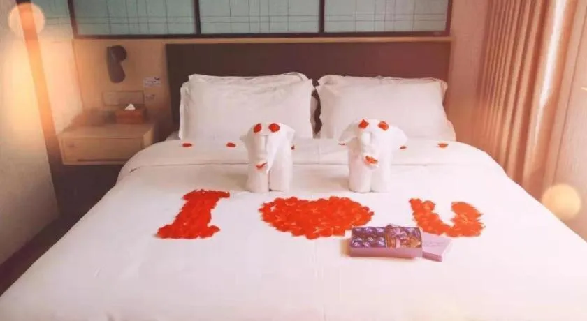 Bed in Borrman Hotel Hefei Guogou Plaza Sanli'an Metro Station