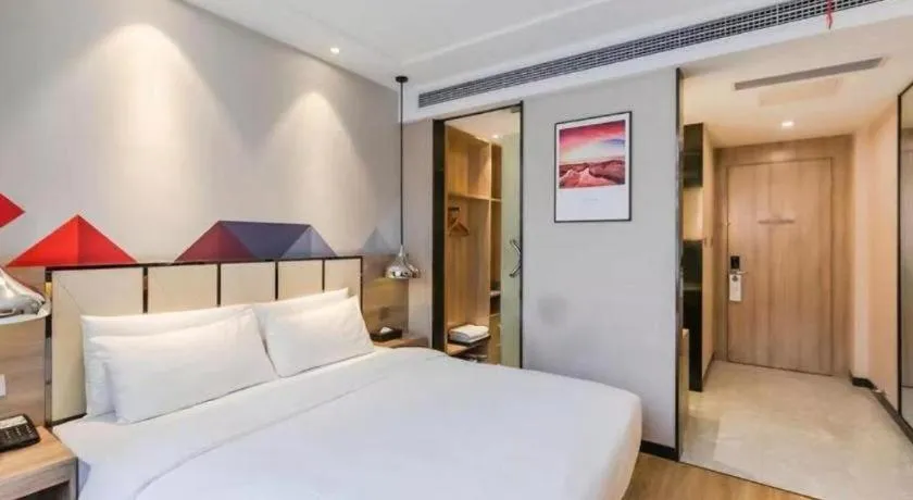 Bed in Borrman Hotel Tai'an Central Hospital Taishan Tianwai Village Hongmen