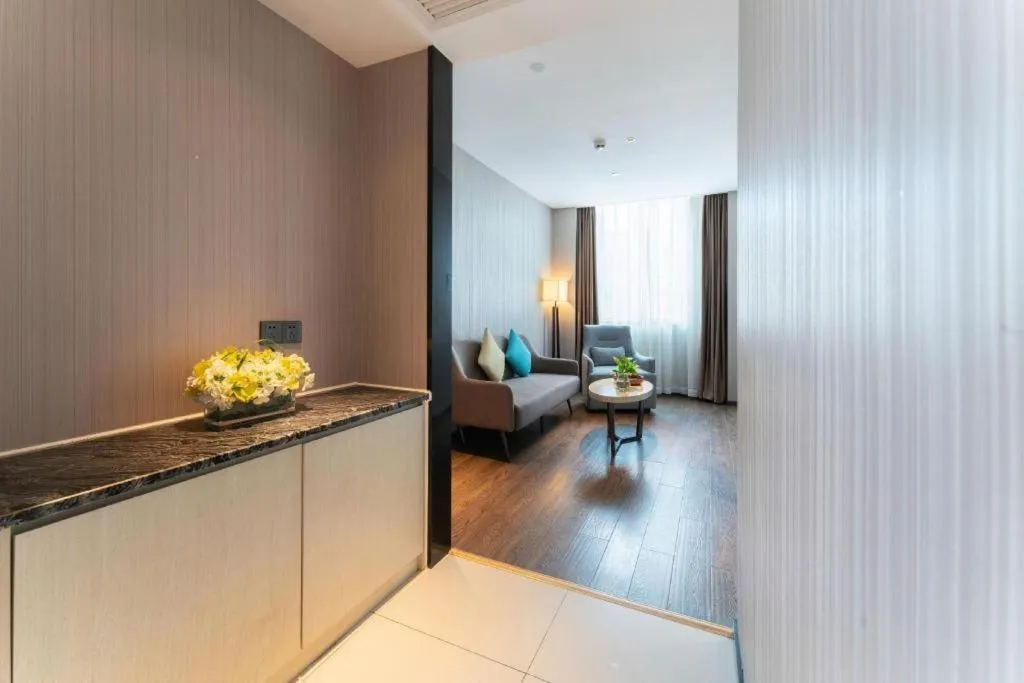 Bed in Echarm Hotel Guangzhou Changlong Shiqiao Metro Station