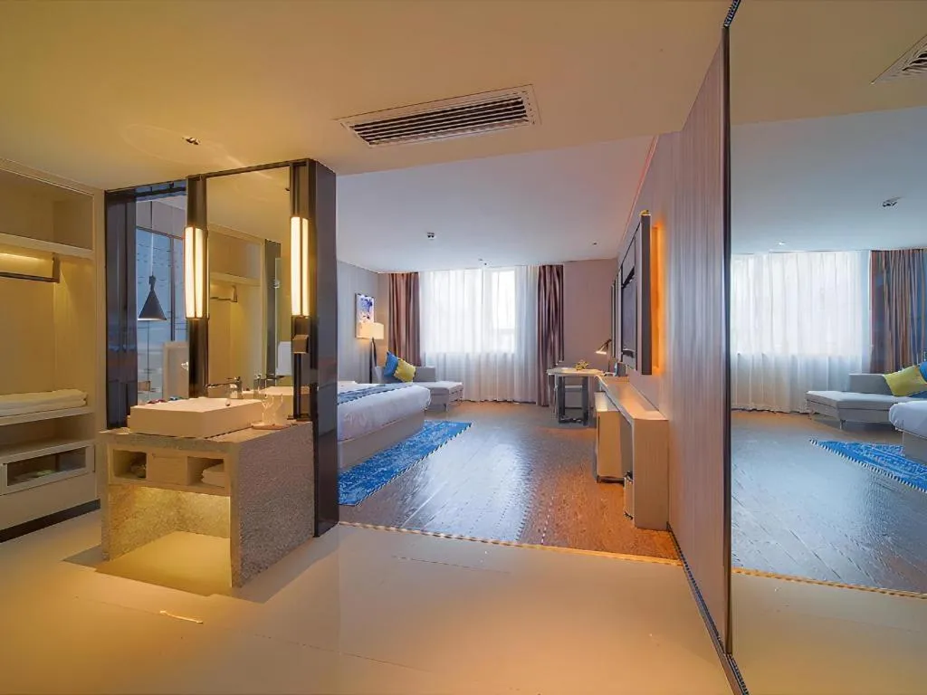 Bed in Echarm Hotel Guangzhou Changlong Shiqiao Metro Station