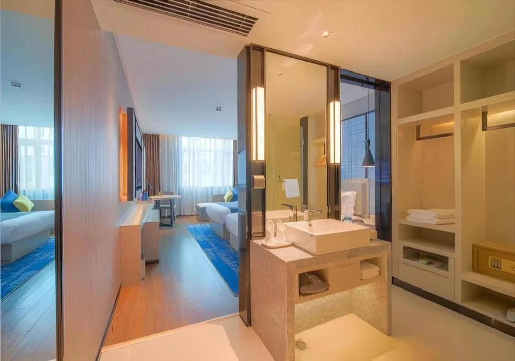 Bed in Echarm Hotel Guangzhou Changlong Shiqiao Metro Station