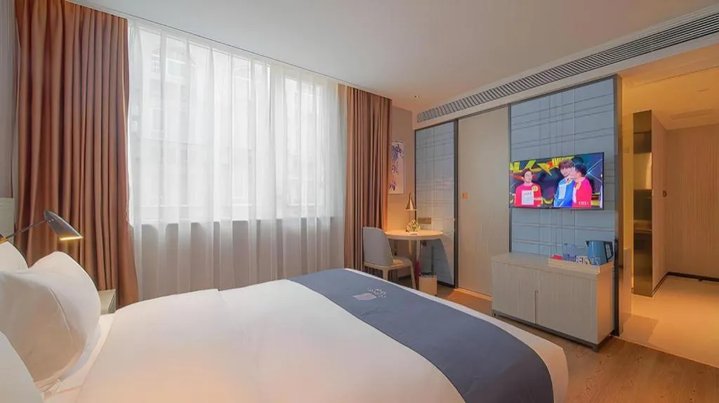 Bed in Echarm Hotel Guangzhou Changlong Shiqiao Metro Station