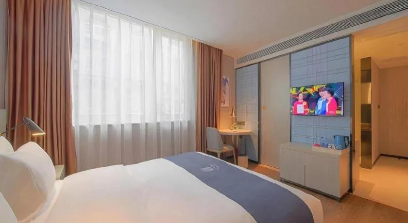 Bed in Echarm Hotel Guangzhou Changlong Shiqiao Metro Station