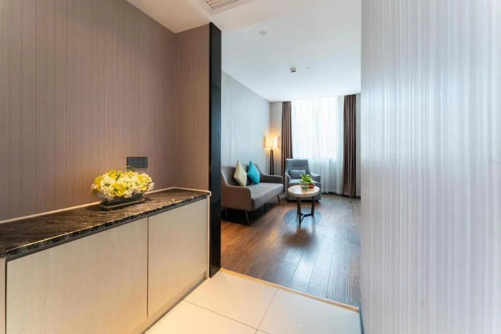 Bed in Echarm Hotel Guangzhou Changlong Shiqiao Metro Station