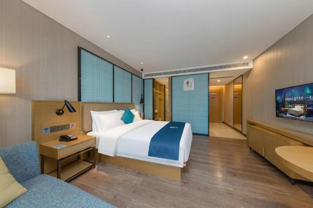 Bed in Echarm Hotel Guangzhou Tonghe Dayuan Times Square