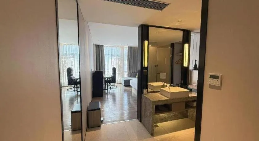 Bed in Echarm Hotel Guangzhou Tonghe Dayuan Times Square