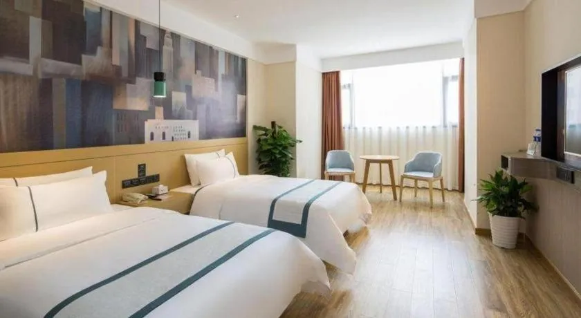 Bed in Echarm Hotel Changsha High-speed Railway Station