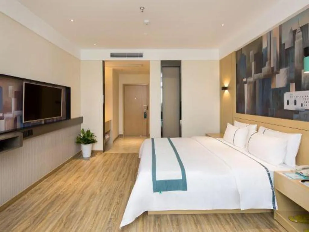 Bed in Echarm Hotel Changsha High-speed Railway Station