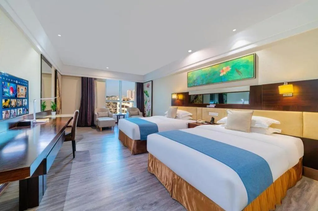 Bed in Borrman Hotel Guangzhou Changlong Shiqiao Metro Station