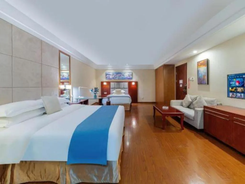 Bed in Borrman Hotel Guangzhou Changlong Shiqiao Metro Station