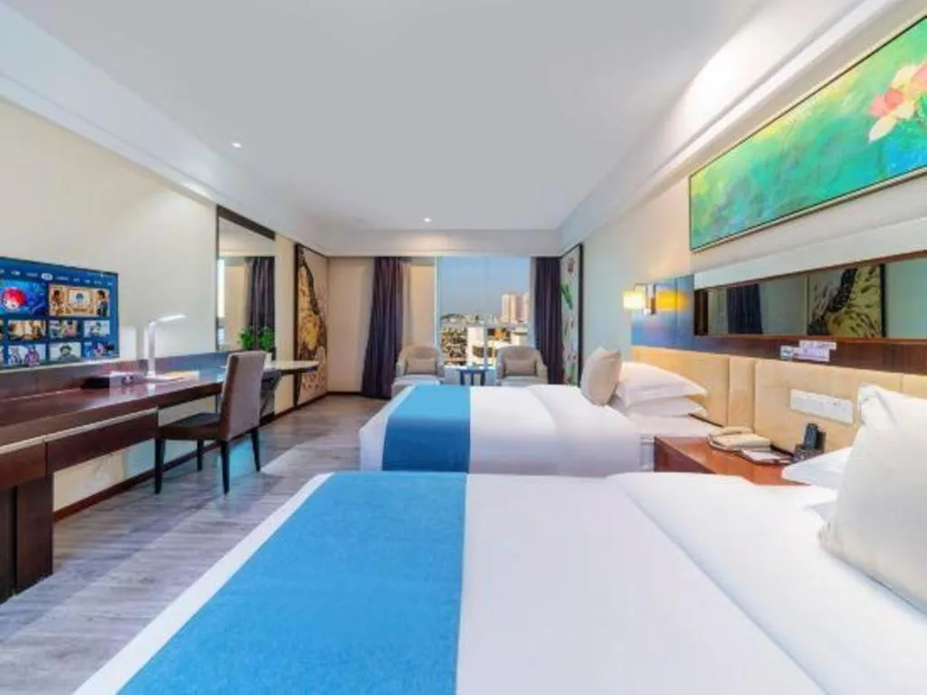 Bed in Borrman Hotel Guangzhou Changlong Shiqiao Metro Station