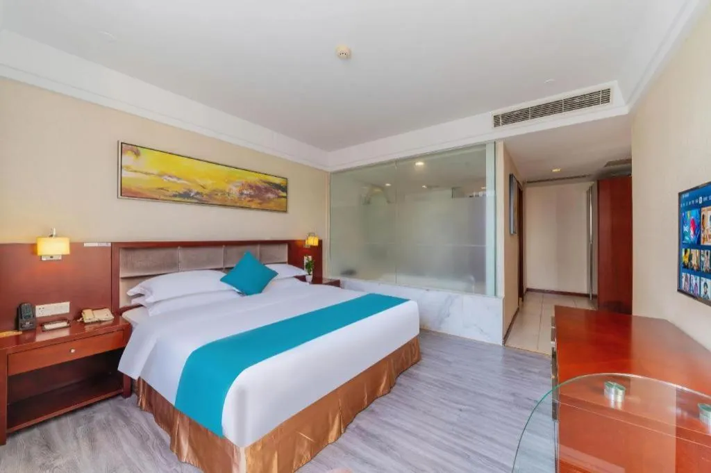 Bed in Borrman Hotel Guangzhou Changlong Shiqiao Metro Station