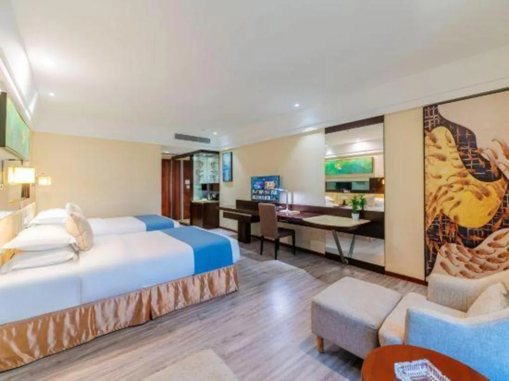 Bed in Borrman Hotel Guangzhou Changlong Shiqiao Metro Station