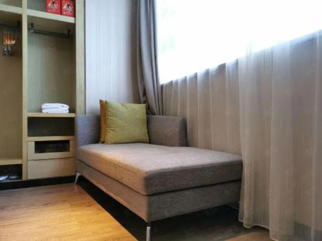 Bed in Echarm Hotel Wuhan Vanke Future Center Wulidun Metro Station