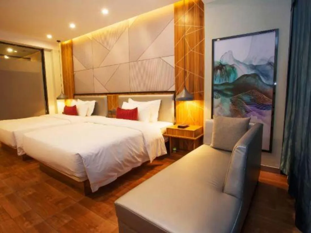 Bed in Borrman Hotel Fangchenggang High-speed Railway North Station Crystal International