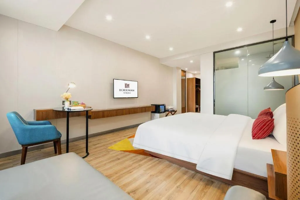 Bed in Borrman Hotel Fangchenggang High-speed Railway North Station Crystal International