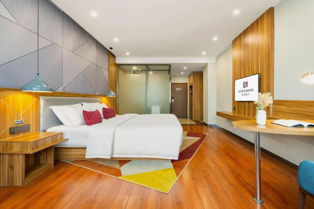 Bed in Borrman Hotel Fangchenggang High-speed Railway North Station Crystal International