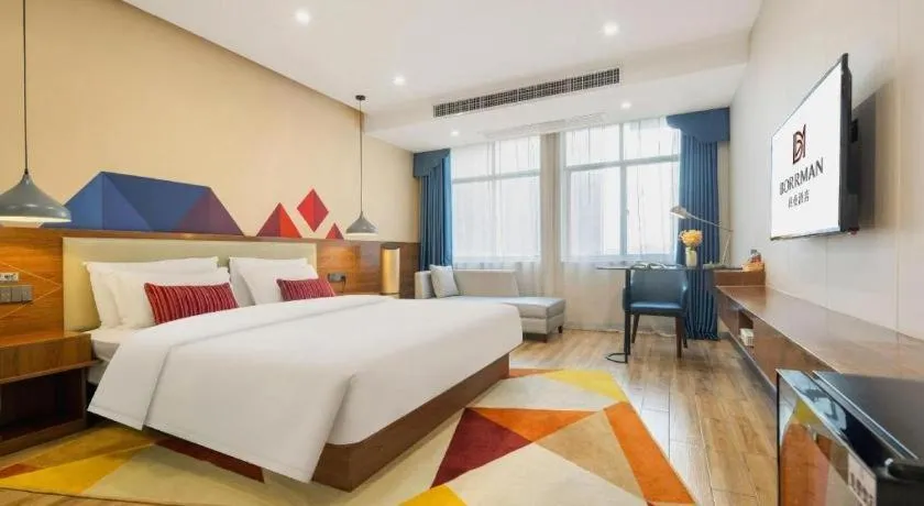 Bed in Borrman Hotel Fangchenggang High-speed Railway North Station Crystal International