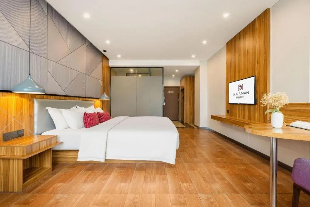 Bed in Borrman Hotel Fangchenggang High-speed Railway North Station Crystal International