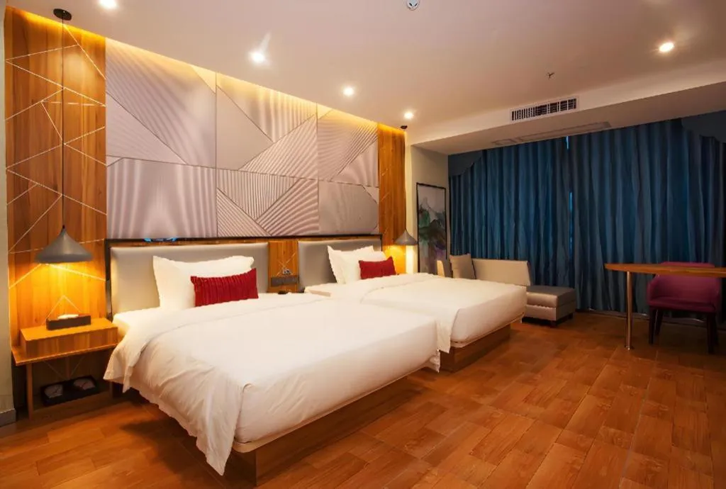 Bed in Borrman Hotel Fangchenggang High-speed Railway North Station Crystal International