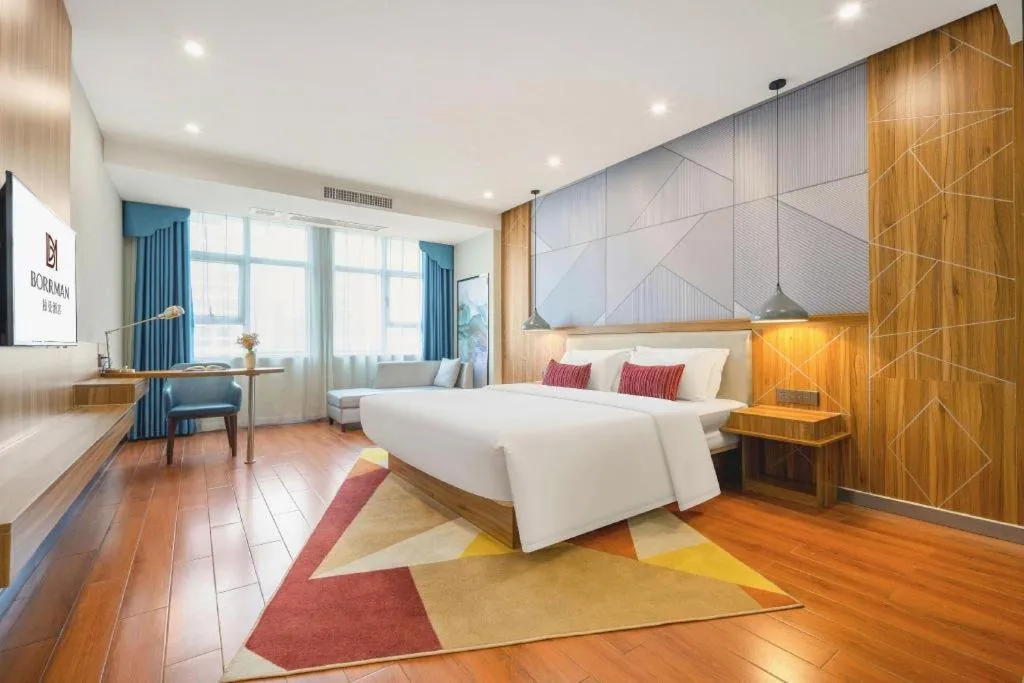 Bed in Borrman Hotel Fangchenggang High-speed Railway North Station Crystal International