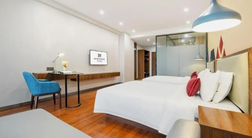 Bed in Borrman Hotel Fangchenggang High-speed Railway North Station Crystal International