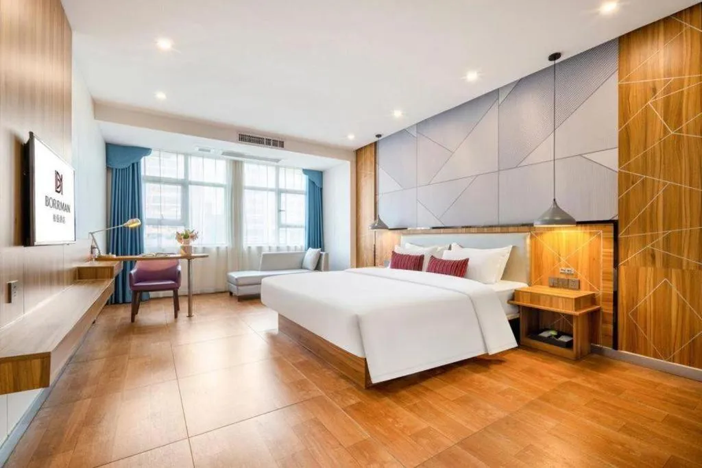 Bed in Borrman Hotel Fangchenggang High-speed Railway North Station Crystal International