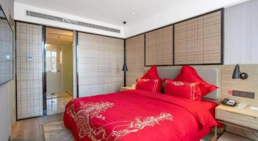Bed in Echarm Hotel Zibo Gaoqing Zhongcheng Inernational