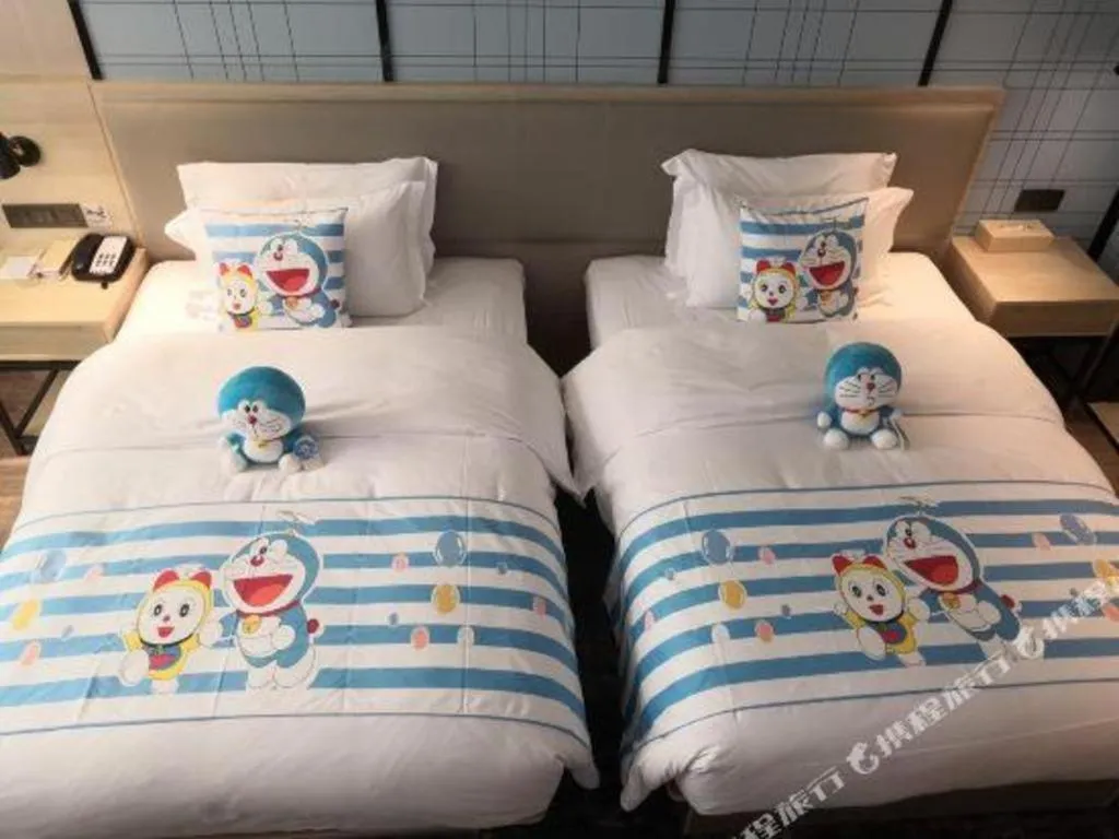 Bed in Echarm Hotel Nanning the MixC Exhibition Center Metro Station