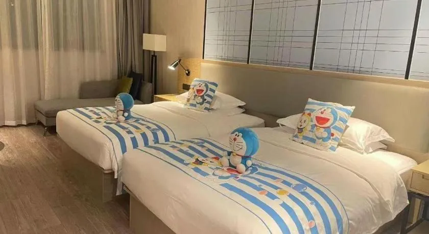 Bed in Echarm Hotel Nanning the MixC Exhibition Center Metro Station